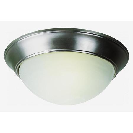 TRANS GLOBE Two Light Brushed Nickel Marbleized Glass Bowl Flush Mount PL-57701 BN